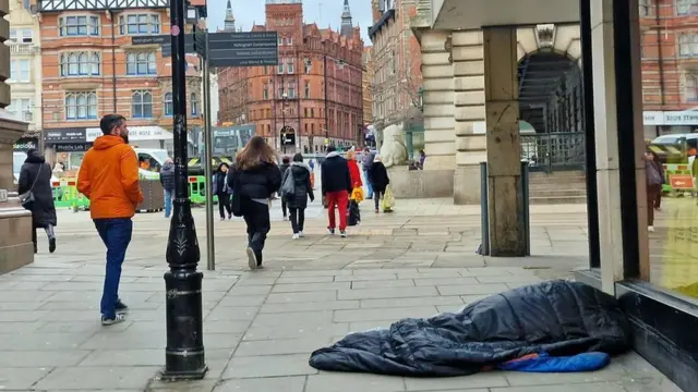 Rough sleeper in Nottingham