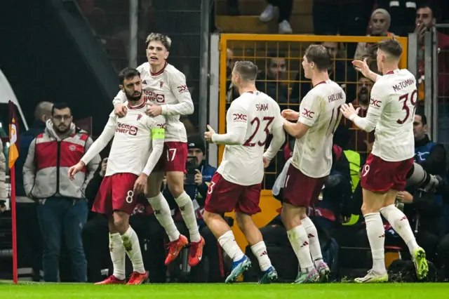 Bruno Fernandes celebrates