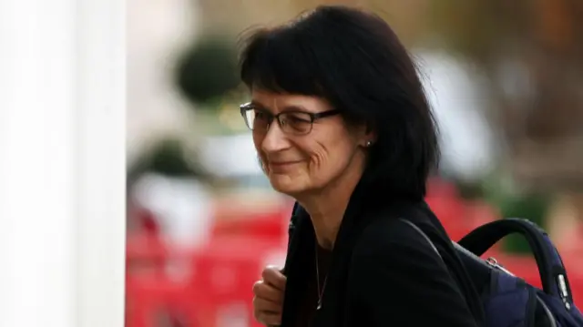 Head of the NHS (National Health Service) Jenny Harries arrives at the Covid-19 Inquiry in London, Britain, 28 November 2023. Harries is giving evidence at the inquiry over the UK government's handling of the pandemic.