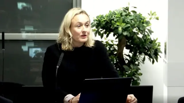 Kirsten Heaven asks a question at the UK Covid inquiry