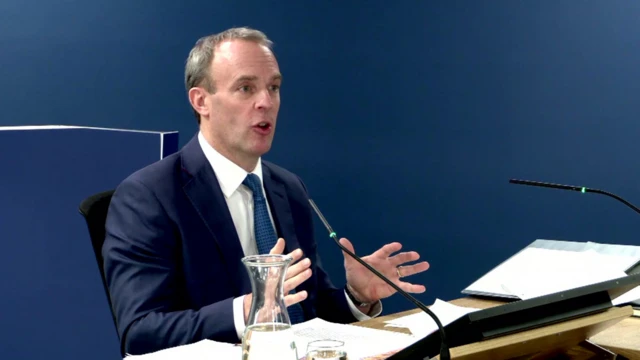 Dominic Raab gives evidence to the UK Covid inquiry