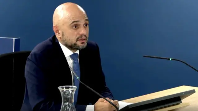 Sajid Javid speaks to the Covid inquiry