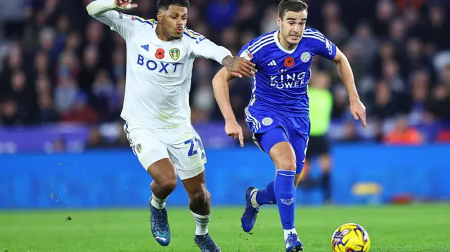 Leicester v Leeds match action