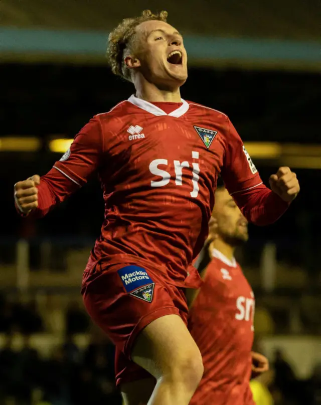 Owen Moffat celebrates