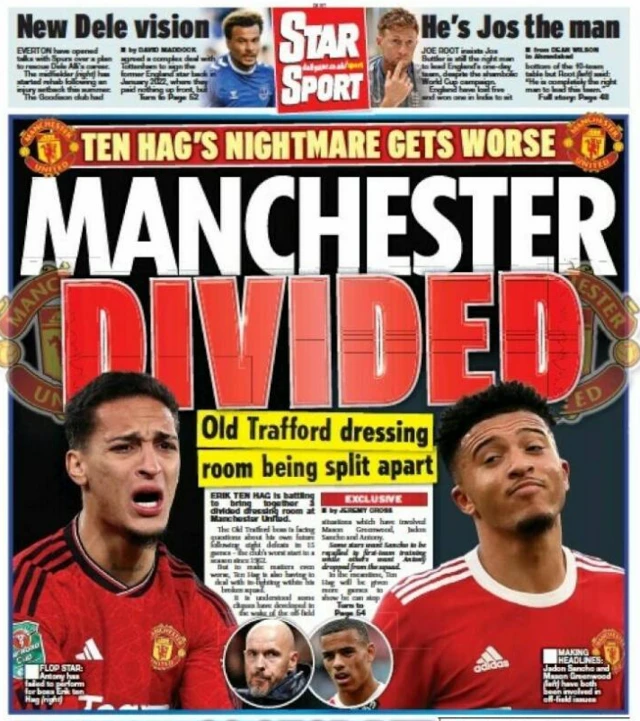 Back page of the Daily Star on 3 November 2023