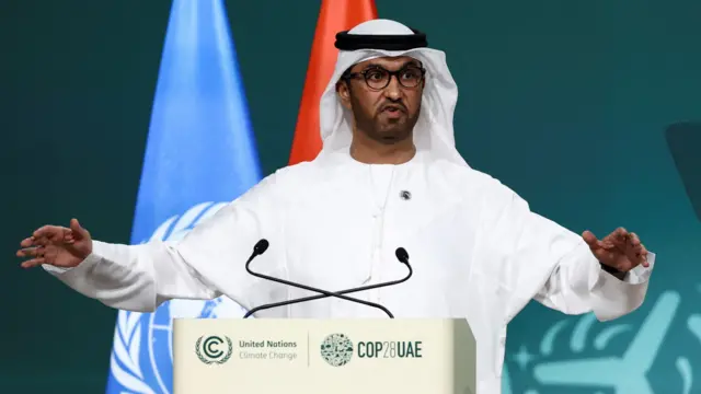 Sultan al-Jaber speaking at COP