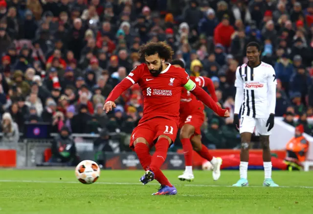 Mohamed Salah scoring a penalty