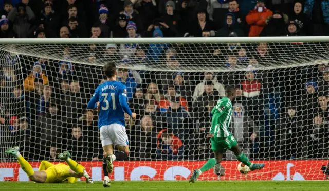 Shavy Babicka scores for Aris Limassol against Rangers