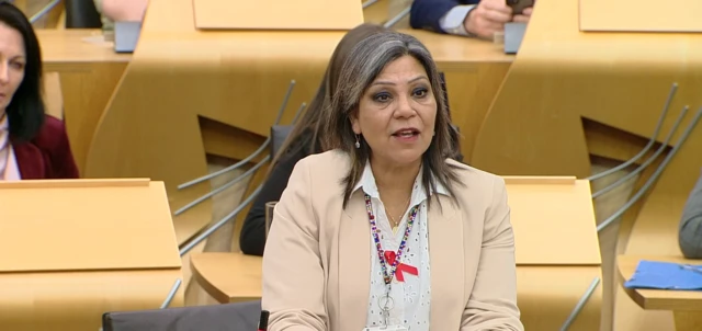 SNP MSP Kaukab Stewart in the chamber