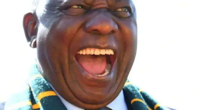 Cyril Ramaphosa wearing Springbok colours.