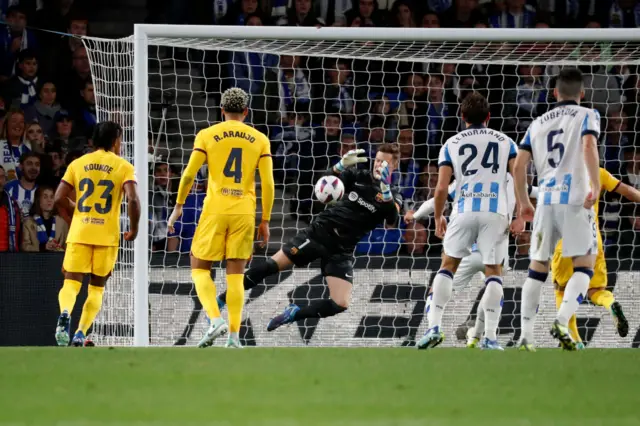 Marc-Andre ter Stegen during Real Sociedad v Barcelona