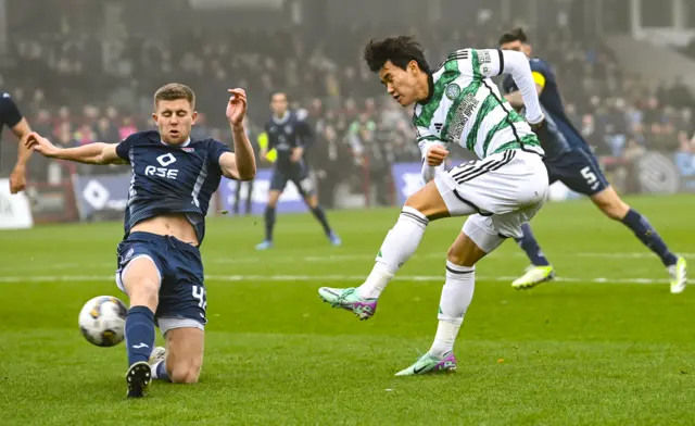 Ross County's Ryan Leak and Celtic's Yang Hyun-jun