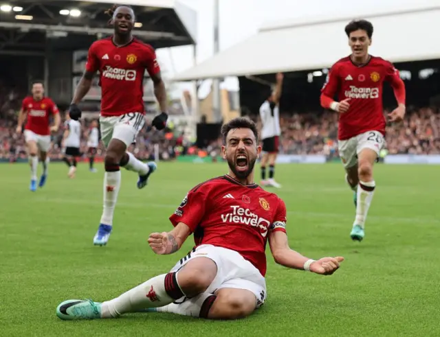 Bruno Fernandes celebrates