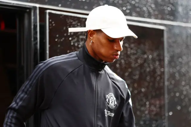 Marcus Rashford arrives as Craven Cottage