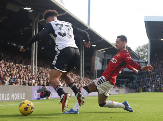 Antony tackles Antonee Robinson