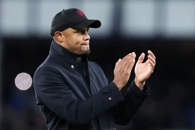 Vincent Kompany applauds the Burnley fans