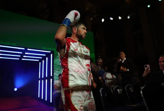 Joe Cordina walking to the ring