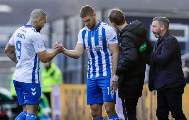 Kilmarnock forward Kyle Vassell is replaced by Innes Cameron