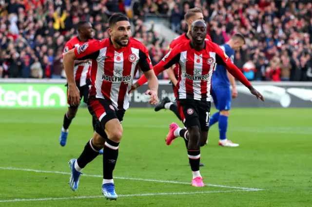 Neal Maupay celebrates scoring