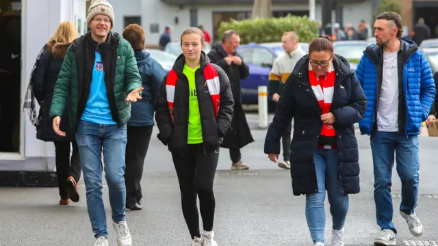 Sunderland fans outside Swansea City Stadium.