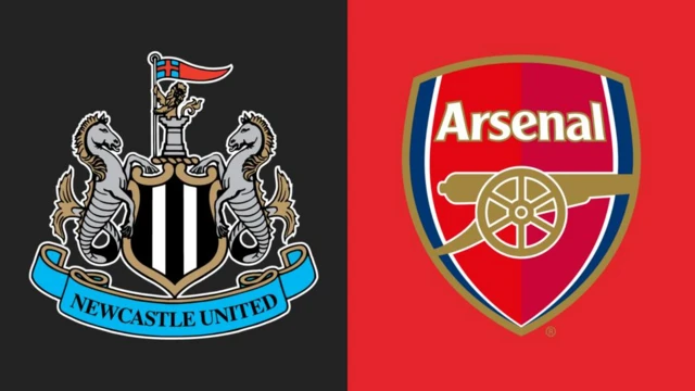 Newcastle and Arsenal badges.