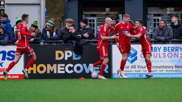 Scarborough Athletic celebrate scoring