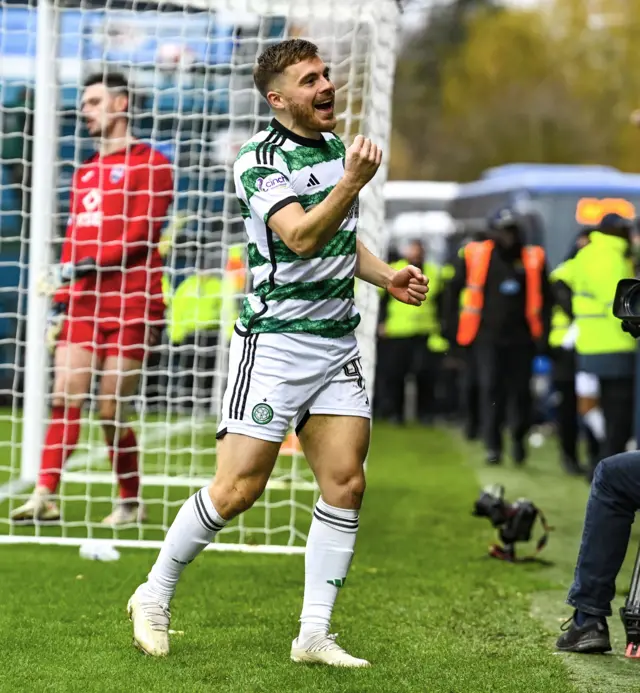 Celtic winger James Forrest celebrates