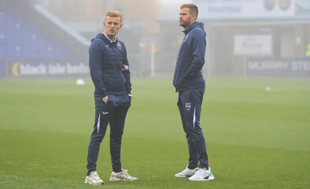 Ross County players Scott Allardice and Kyle Turner