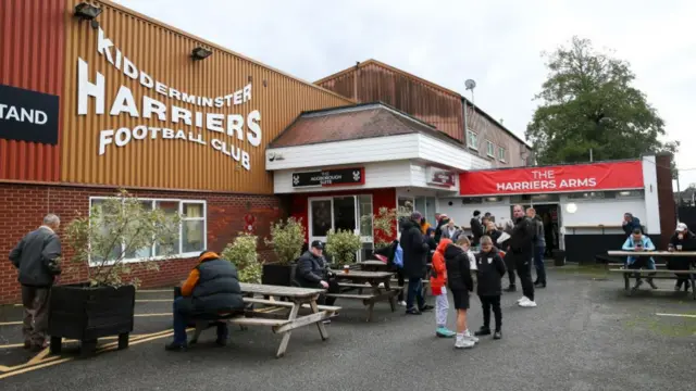 Kidderminster fans outside the ground