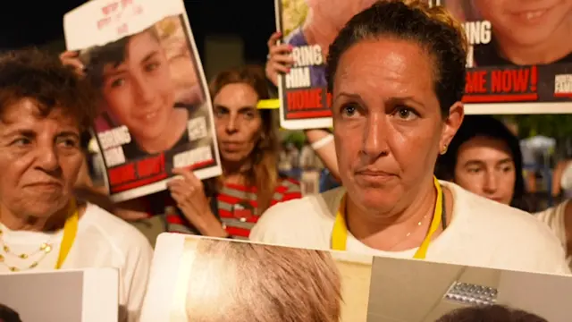 Eyala Yahalomi at the protest in Tel Aviv