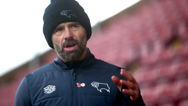 Derby County boss Paul Warne arrives at Crewe