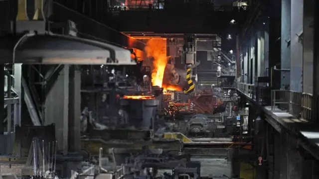 Steel production at the Scunthorpe Steelworks