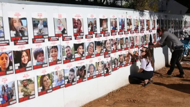 Families and supporters of hostages who are being held in Gaza hold a demonstration, in Jerusalem