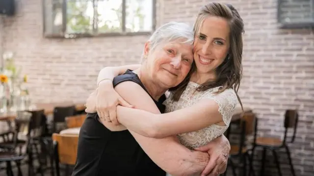 Adva Adar with her grandmother Yafa, 85, who is being held hostage by Hamas