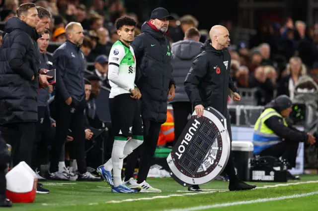 Luis Diaz introduced as a sub at Luton