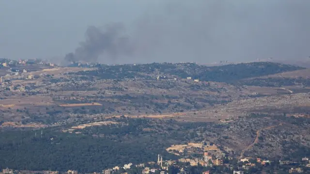 Smoke rises over a part of Lebanon, as seen from Israel's border with the country, in northern Israel, November 5, 2023