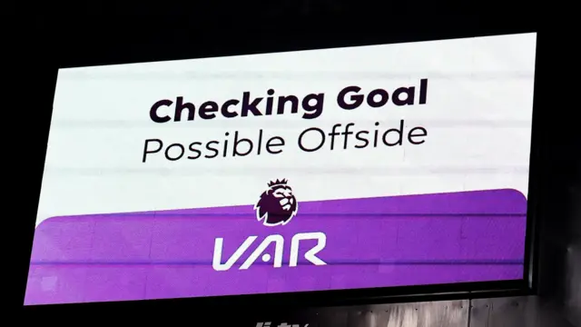 VAR graphic on a scoreboard