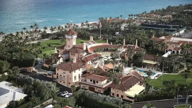 Aerial view of Trump's private club in Florida, Mar-a-Lago