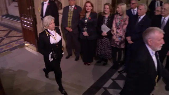 Black Rod walking to the Commons