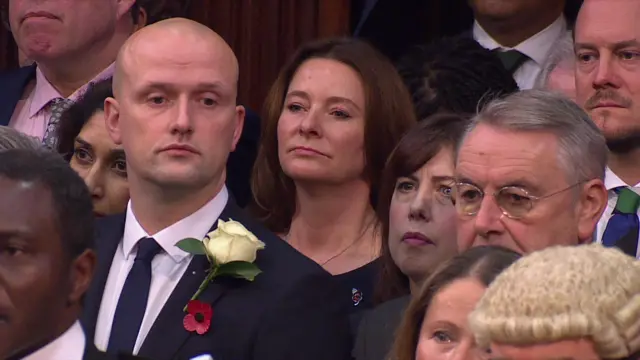 Gillian Keegan listens to the speech