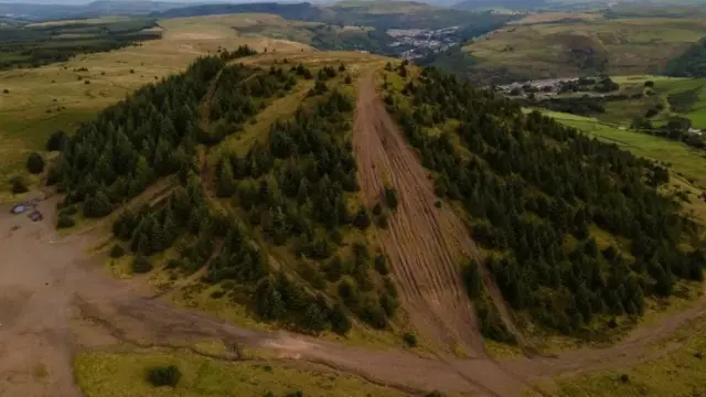 Abertridwr coal tip, in Caerphilly county