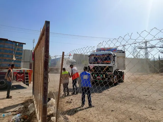 A picture of an aid lorry