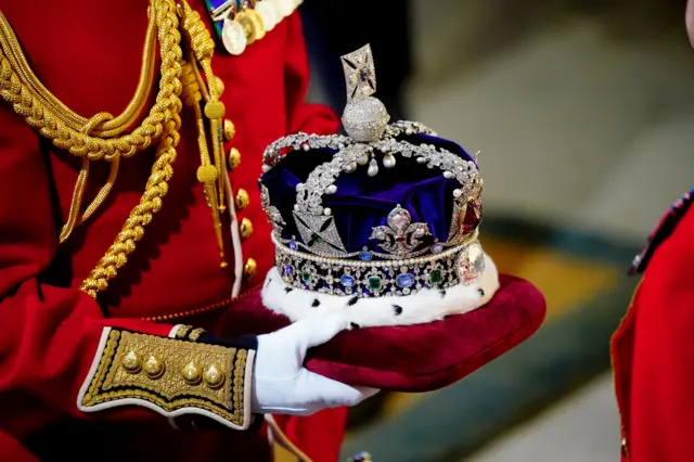 A close-up of the Imperial State crown