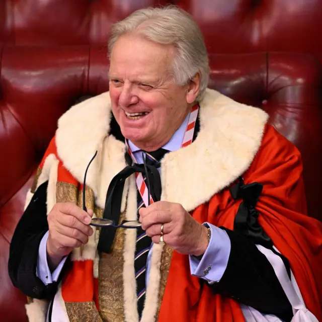 Lord Michael Grade in his ermine fringed and red robes