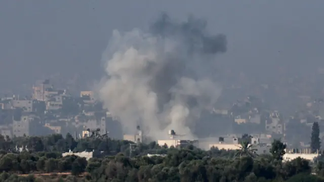 Smoke rises over northern Gaza Strip