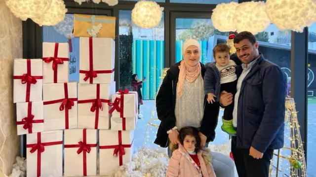 British-Palestinian man Mohamad with his three family members