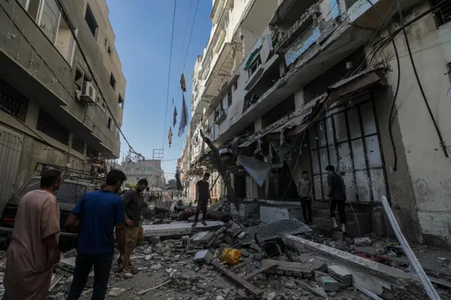 The Al Zaitun neighbourhood of Gaza City, pictured on Tuesday