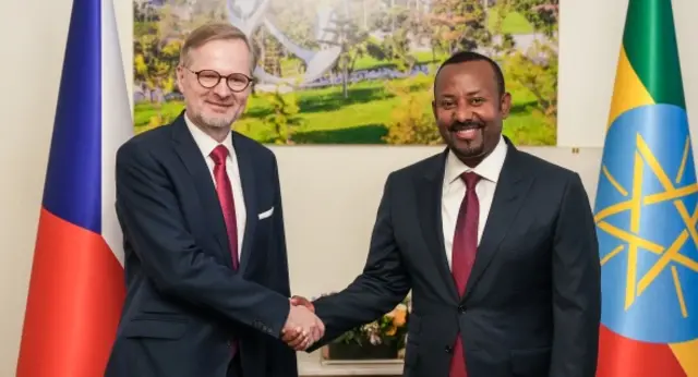 Czech Republic Prime Minister Petr Fiala meets Ethiopia PM Abiy Ahmed in Addis Ababa on 4 November, 2023