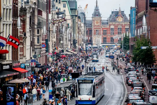 Tourists in Amstedam