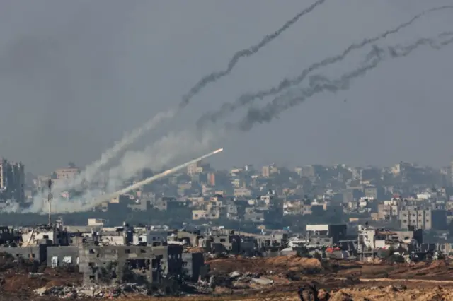 Rockets launched from the Gaza strip into Israel